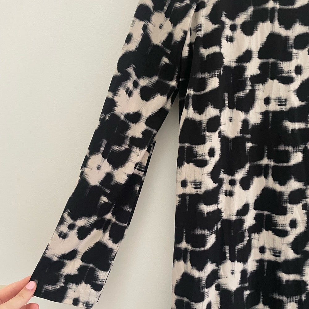 Nicole by Nicole Miller Black White Dress Long Sleeve Women’s L Large - Picture 1 of 4